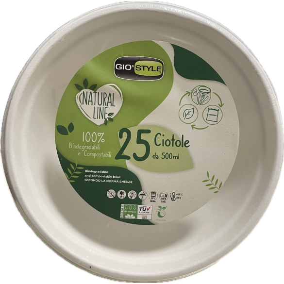 Ciotola in Cellulosa 500 ml conf. 25 pz GIOSTYLE