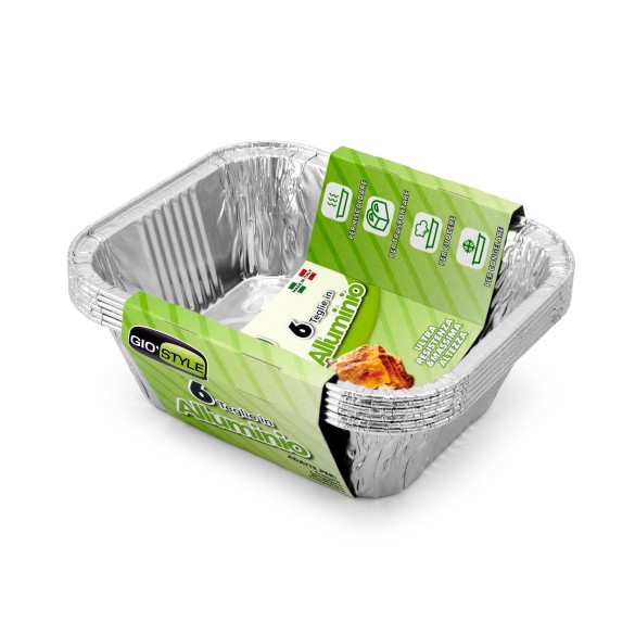 Vaschetta in Alluminio 1 porzione 6 pz GIOSTYLE