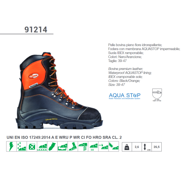Stivale Boscaiolo Antitaglio art.91214 Misure Assortite TREEMME