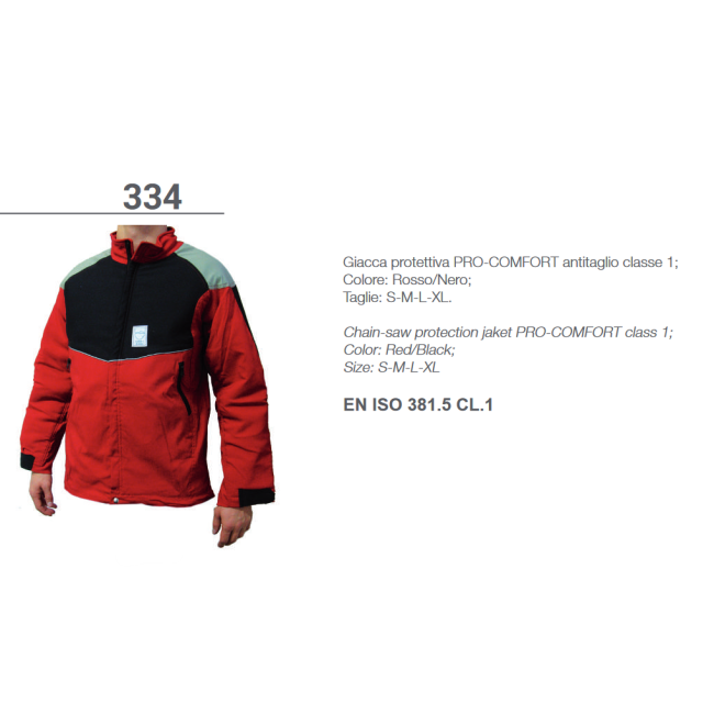 Giacca Antitaglio Classe 1 Art. T334...