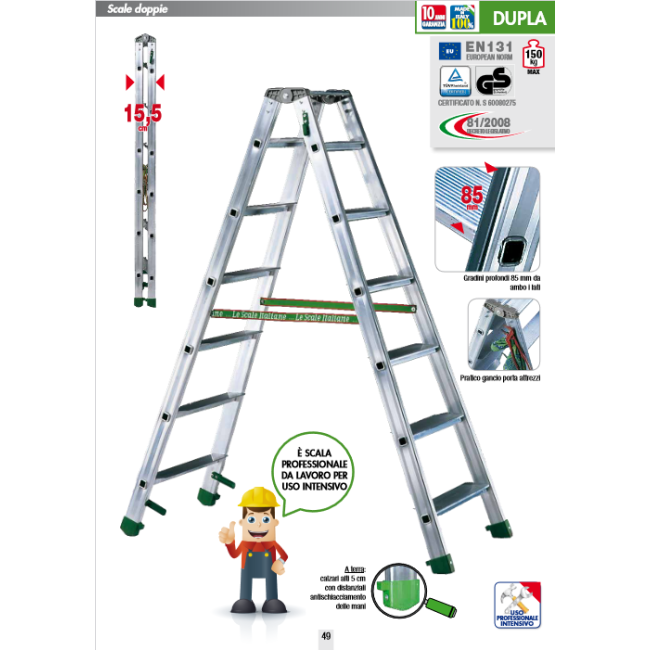 Scala Doppia 6 Gradini + Pianetto...