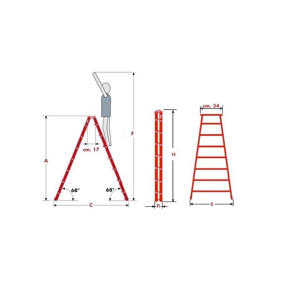 Scala Doppia 7 Gradini + Pianetto Dupla FACAL