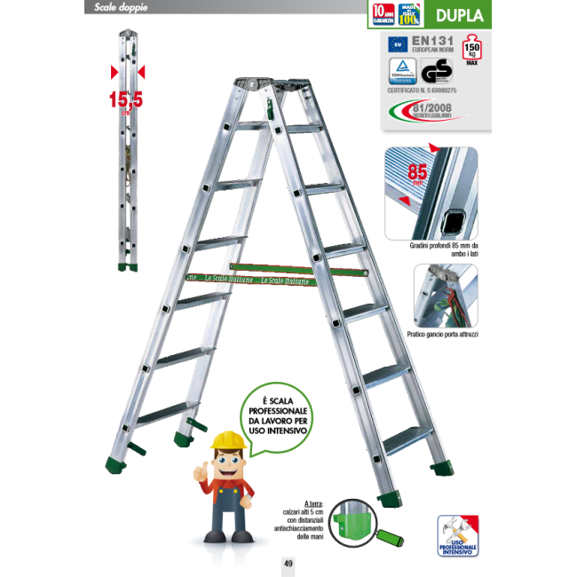 Scala Doppia 7 Gradini + Pianetto...