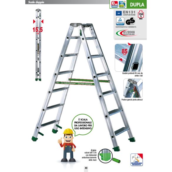 Scala Doppia 7 Gradini + Pianetto Dupla FACAL