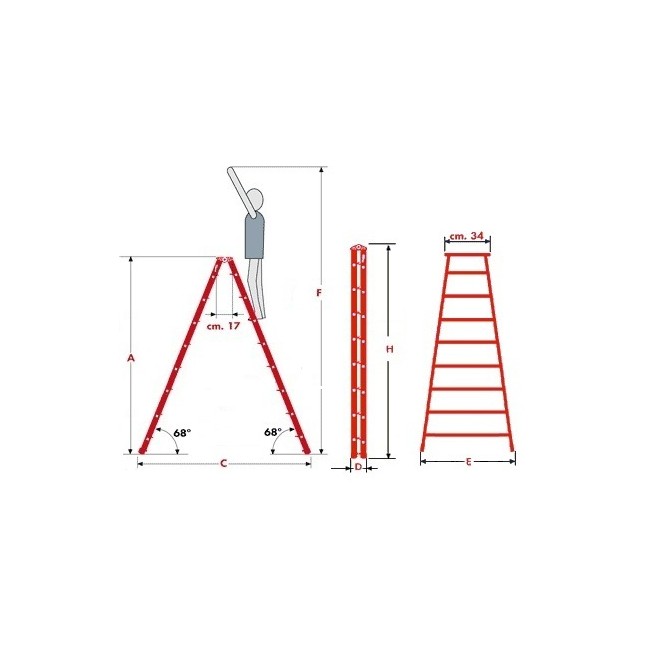 Scala Doppia 8 Gradini + Pianetto...