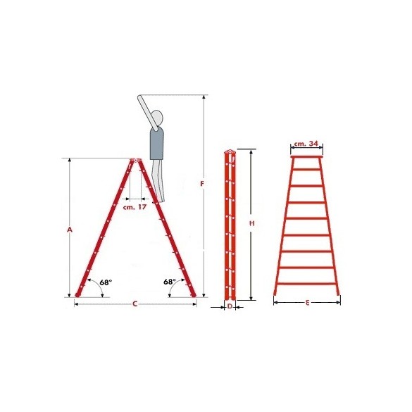 Scala Doppia 8 Gradini + Pianetto Dupla FACAL