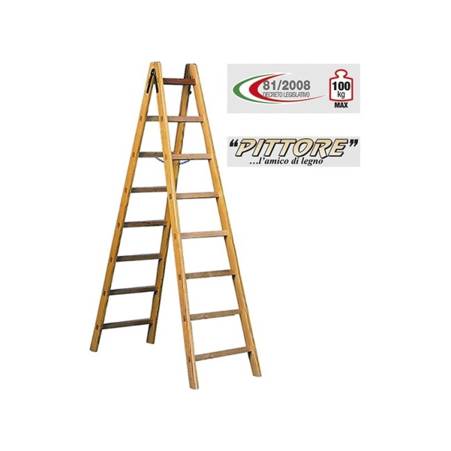 Scala Doppia Salita In Legno Gr.8...