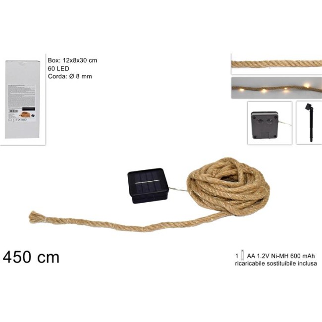 Ghirlanda in Corda 450cm con 60 Led...