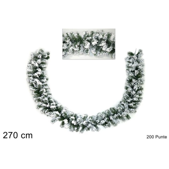 Ghirlanda Innevata 270CM. 200 Punte  DUE ESSE CHRISTMAS