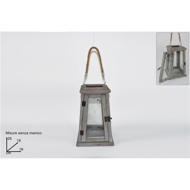 Lanterna in Legno Grigia DUE ESSE...