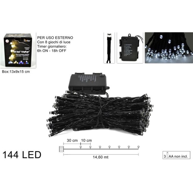 Luci da 144 Led Bianco Freddo a...