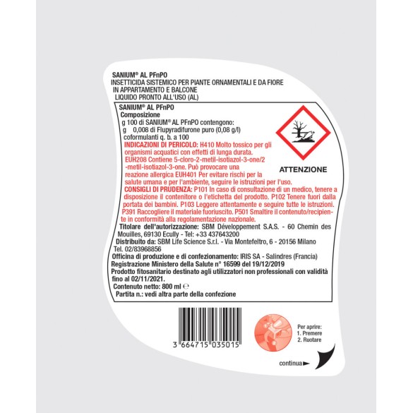 Insetticida Sistemico Sanium 800 ml