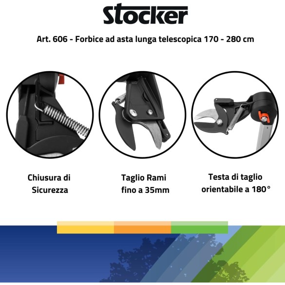 Forbice ad Asta Lunga Telescopica 170-280 cm Stocker