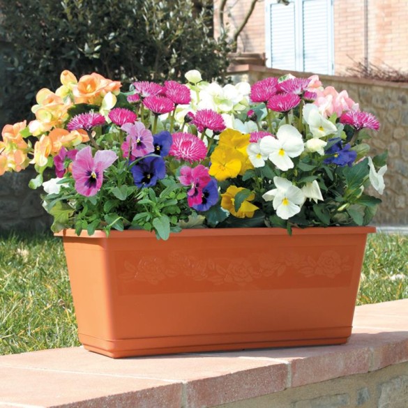 Fioriera Balconella con Sottovaso 60cm Antracite BAMA