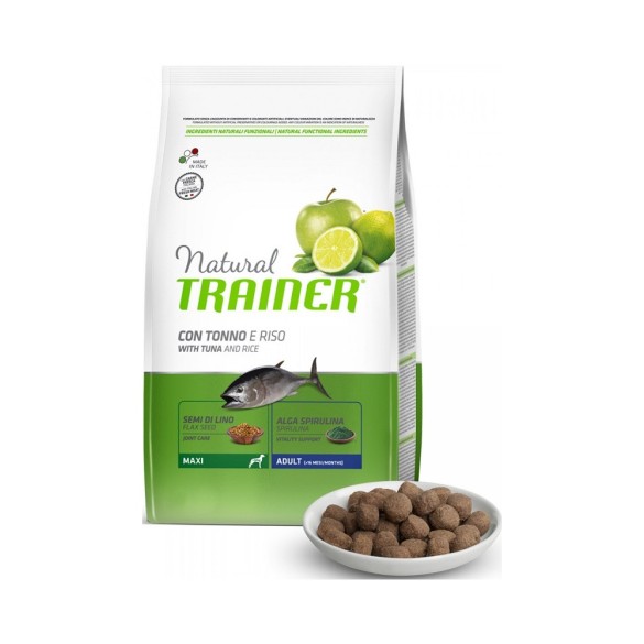 Crocchette Cane Adult/Maxi Tonno e Riso 12 Kg Natural Trainer