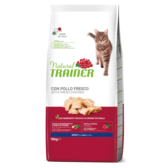 Crocchette Gatto Adult Pollo 10 Kg Natural Trainer