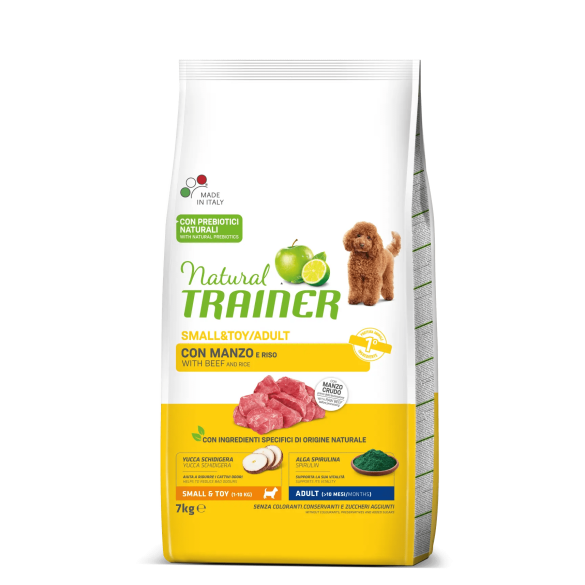Croccantini Cane Small & Toy Manzo e Riso 7 kg Natural Trainer