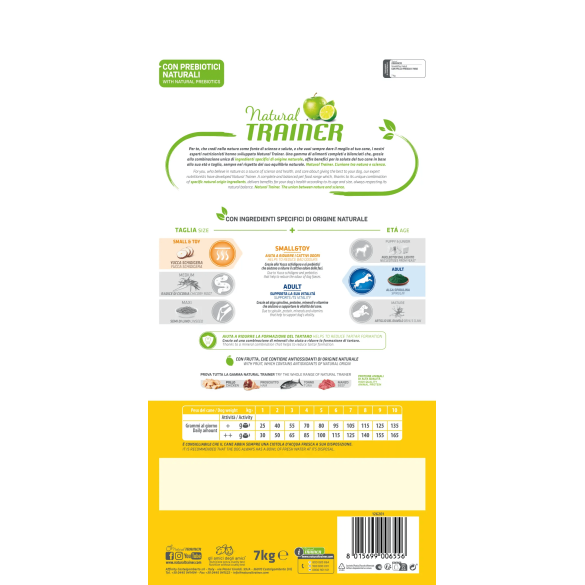 Croccantini Cane Small & Toy Pollo e Riso 7 kg Natural Trainer