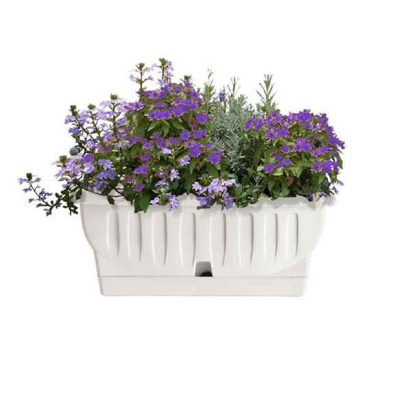 Fioriera Natura Bianca con Sottovaso 50 cm BAMA