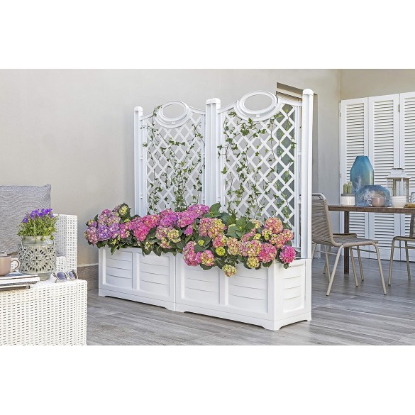 Fiorera Separè con Spalliera 120lt Bianca BAMA