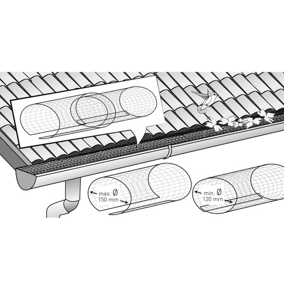 Rete per Grondaie Nero Levex TUBE 1mt Set da 5 PZ TENAX