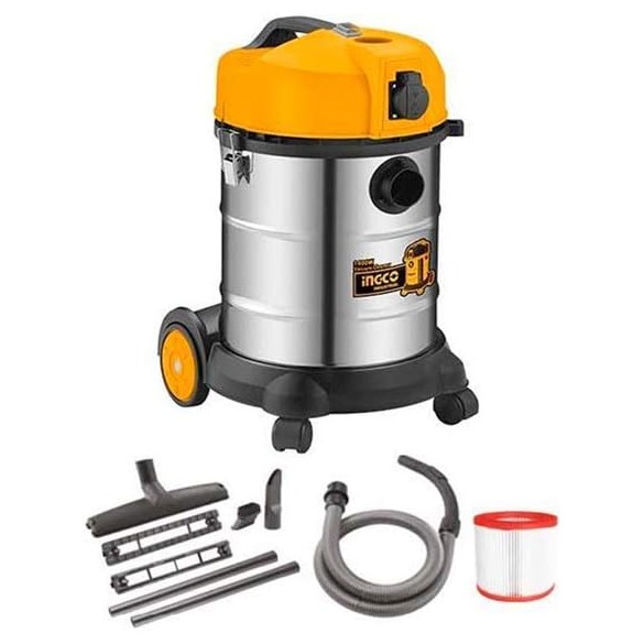 Aspirapolvere e Liquidi Inox 1200W 30l ING-CO