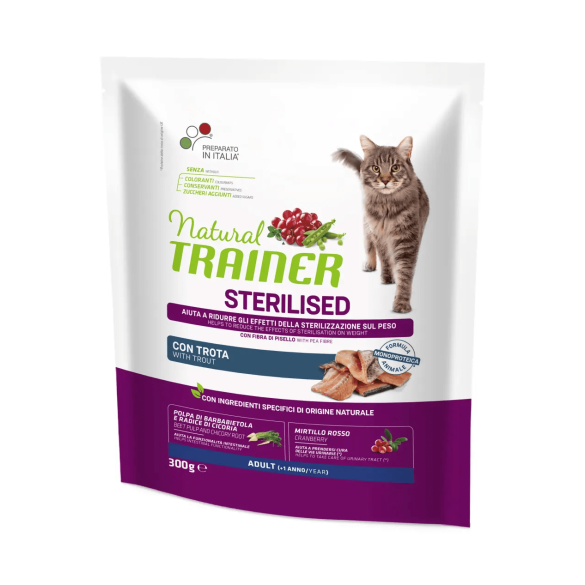 Crocchette Gatto Sterilised Trota Natural Trainer