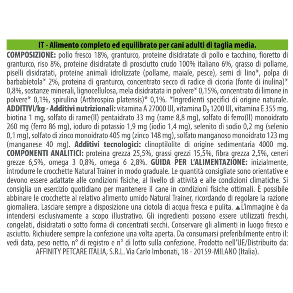 Cane - Adult Medium 12kg Prosciutto Crudo Natural Trainer