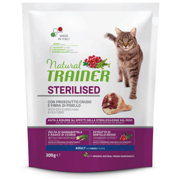 Gatto Sterilised 300gr Prosciutto Crudo Natural Trainer