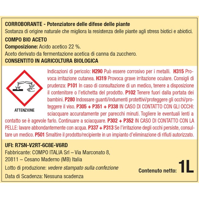 Bio Aceto Concentrato 1L Compo