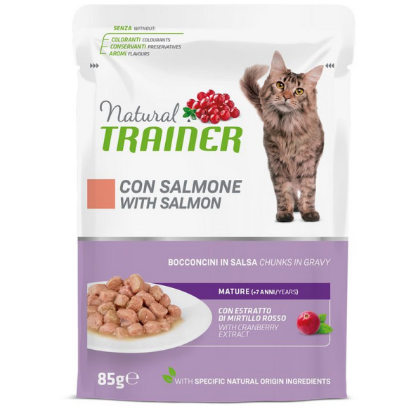Natural Trainer Gatto Busta 85gr Mature Salmon