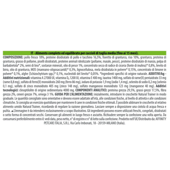 Cane - Puppy&Junior Medium 3kg Natural Trainer