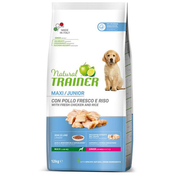 Cane - Crocchette Pollo Junior Maxi 12kg Natural Trainer