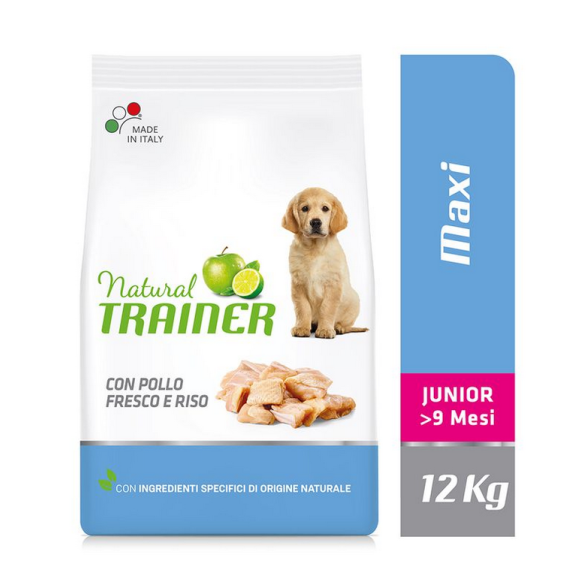 Cane - Crocchette Pollo Junior Maxi 12kg Natural Trainer