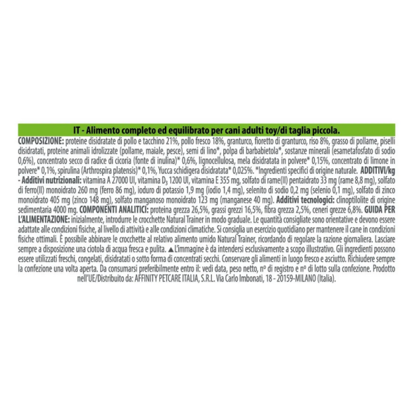 Cane - Pollo&Riso Adult Small&Toy 800g Natural Trainer