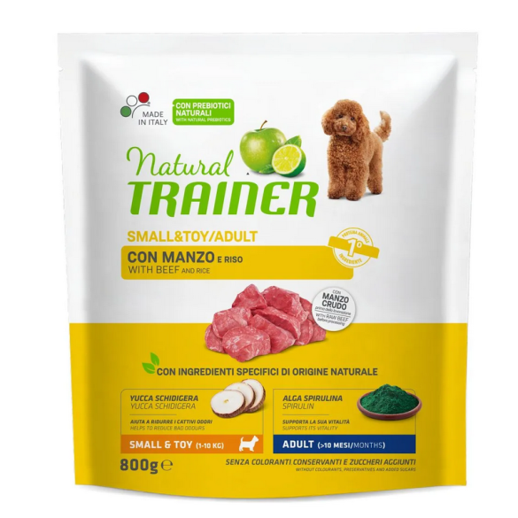 Natural Trainer Adult Small&Toy 800gr Manzo&Riso