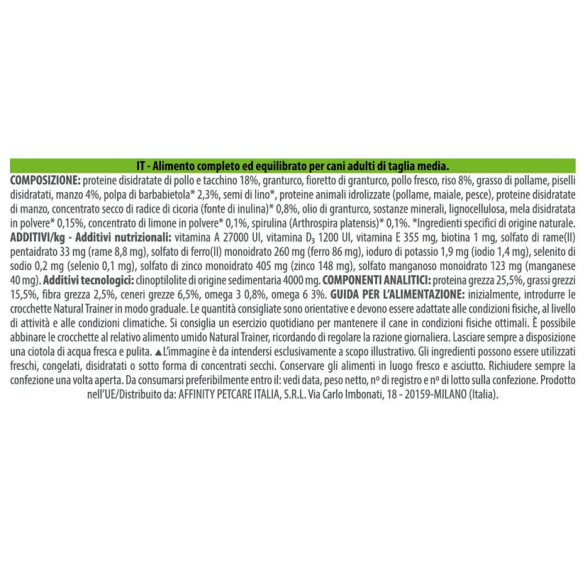 Cane - Natural Trainer Medium 3kg Manzo&Riso