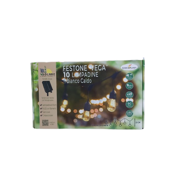 Festone 10 Lampadine "Vega" Led Bianco Caldo GIOCOPLAST
