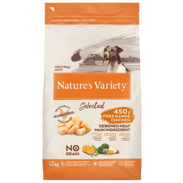 Cane - Crocchette Nature's Variety Selected 1.5Kg Adult Mini Pollo