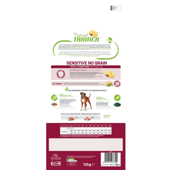 Cane - Natural Trainer Sensitive Adult 12Kg M/M Maiale No Grain