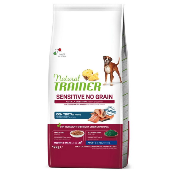 Cane - Natural Trainer Sensitive Adult 12Kg M/M Trota No Grain