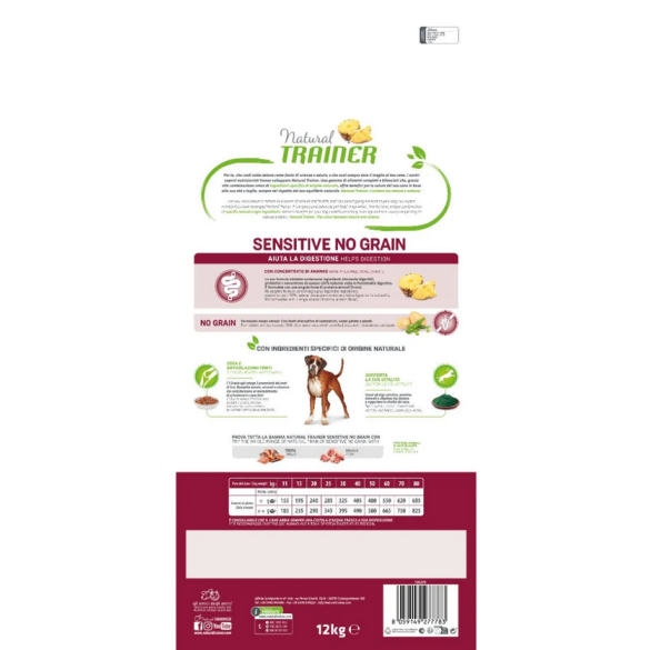 Cane - Natural Trainer Sensitive Adult 12Kg M/M Trota No Grain