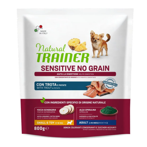 Cane - Natural Trainer Sensitive Adult Small&Toy 800gr Trota No Grain