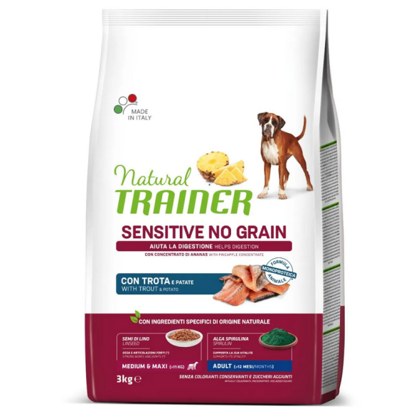 Cane - Natural Trainer Sensitive Adult 3Kg M/M Trota No Grain