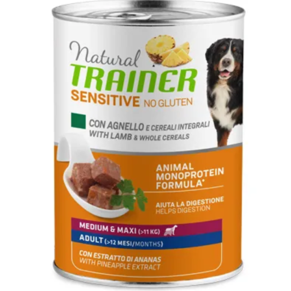Cane - Natural Trainer Sensitive Adult 400gr M/M Agnello&Cereali No Gluten