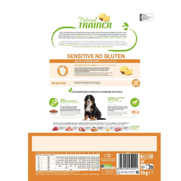 Cane - Natural Trainer Sensitive Puppy&Junior 3Kg M/M Salmone No Gluten