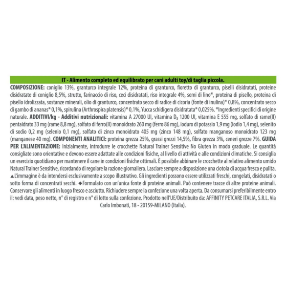 Cane - Natural Trainer Sensitive Plus Mini 2Kg Coniglio No Gluten