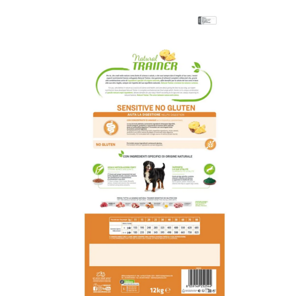 Cane - Natural Trainer Sensitive Adult Medium Maxi 12Kg Agnello No Gluten