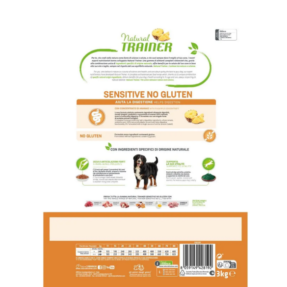 Cane - Natural Trainer Sensitive Adult Medium Maxi 3kg Coniglio No Gluten