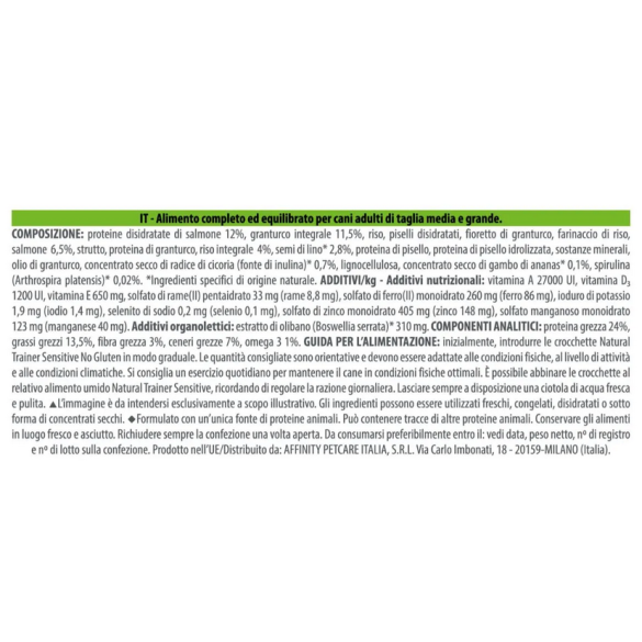 Cane - Natural Trainer Sensitive Adult Medium Maxi 3Kg Salmone No Gluten